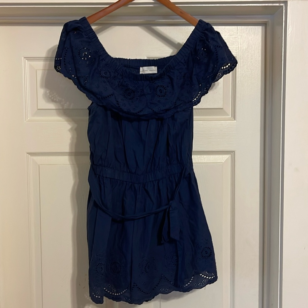 Lana Roux Navy Romper